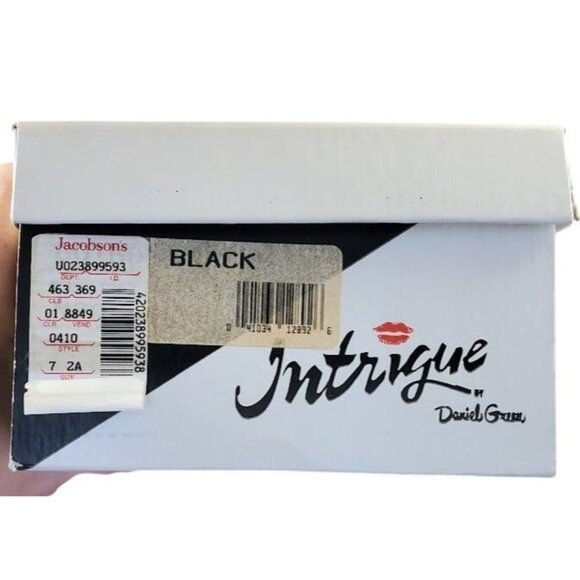 Intrigue By Daniel Green Women's Vintage Black Velvet Ballet Flats Gold Wedge 7 - Picture 3 of 10